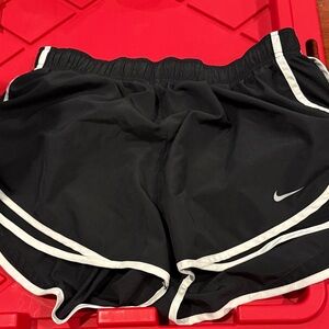 Nike Women's Black and White Athletic Shorts